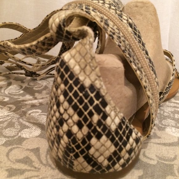 BCBG Gladiator Sandals, python snakeskin pattern - Picture 10 of 14